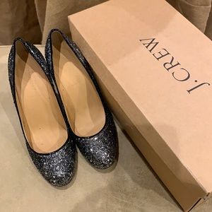 J. Crew glitter pumps